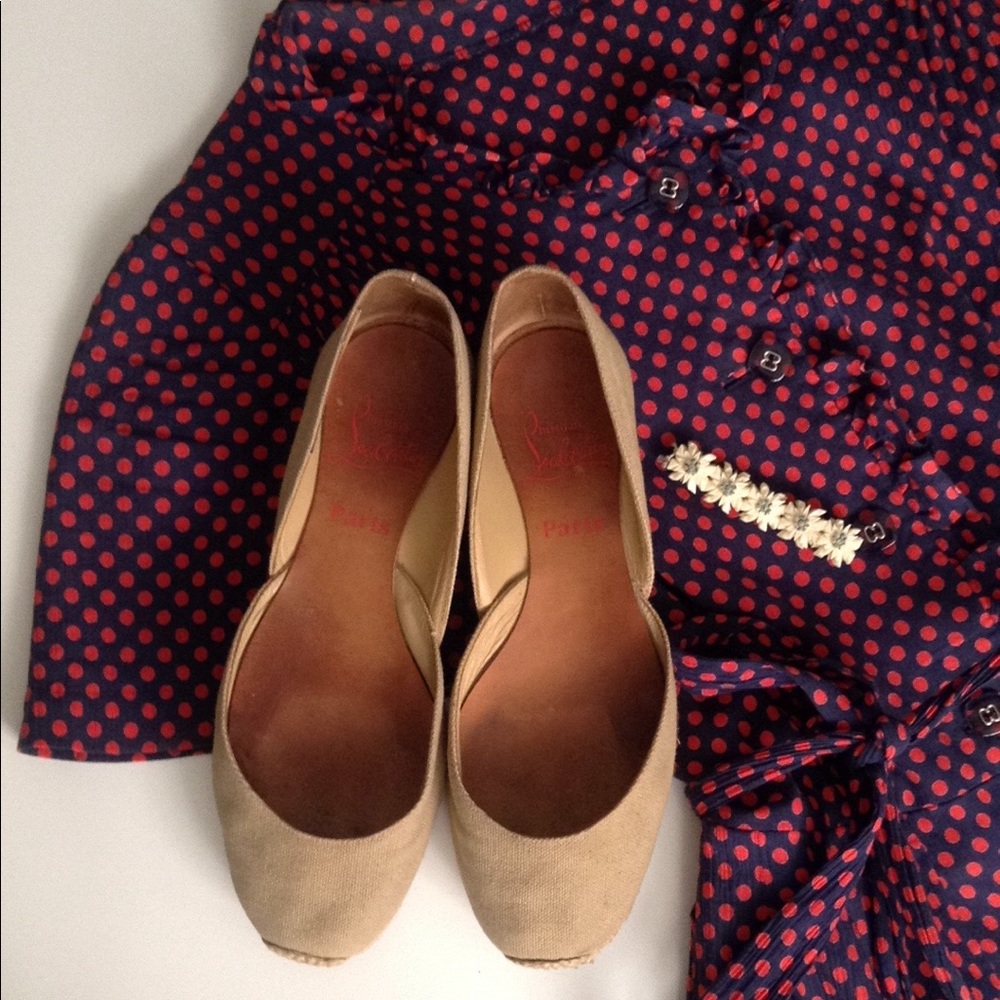 Christian Louboutin "Bailarina" Espadrille Flats